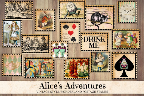 Download Vintage Style Alice Stamps - Vintage style Collection