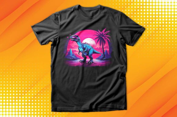 Download Retrowave Dinosaur Art T-shirt - Retrowave Collection