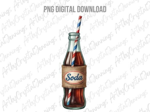 Download Vintage Style Soda Bottle PNG - Vintage style Collection