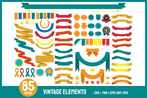 Download 85 DESIGN Vintage Elements. - Vintage elements Collection