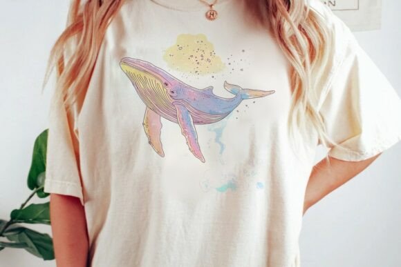 Download Pastel Watercolor Whale Splash Desig Png - Watercolor whale Collection